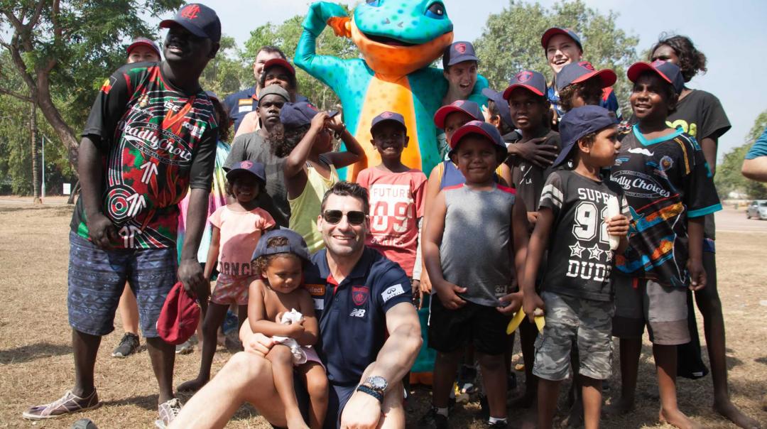 Bagot Footy clinic with Melbourne Demons